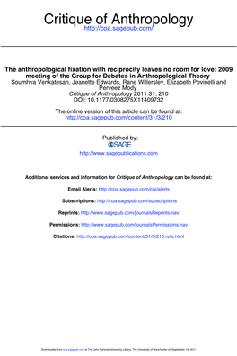 Critique of Anthropology