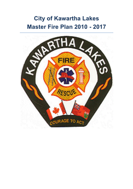 City of Kawartha Lakes Master Fire Plan 2010