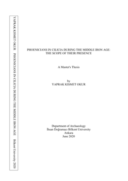 Phoenicians in Cilicia During the Middle Iron Age: the Scope of Their Presence