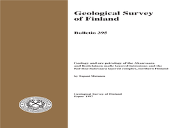 Geological Survey of Finland, Bulletin 395 Geological Survey of Finland