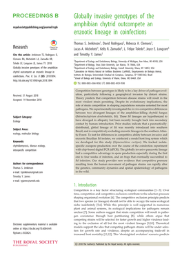 Globally Invasive Genotypes of the Amphibian Chytrid Outcompete An