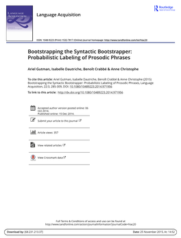 Bootstrapping the Syntactic Bootstrapper: Probabilistic Labeling of Prosodic Phrases