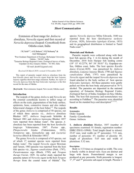 Short Communication Extension of Host Range for Anilocra