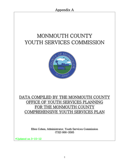 Prepared by the Monmouth County Office of Youth Services Planning Source: 2010 Municipal Juvenile Arrest Data - Uniform Crime Report