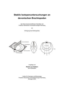 Stabile Isotopenuntersuchungen an Devonischen Brachiopoden