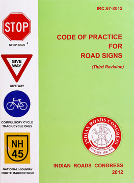 IRC 067: Code of Practice for Road Signs (Third Revision)