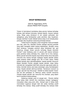 Sikap Berbahasa