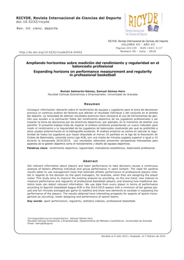 Ampliando Horizontes Sobre Medición Del Rendimiento Y Regularidad En El