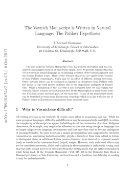 The Voynich Manuscript Is Written in Natural Language: the Pahlavi Hypothesis