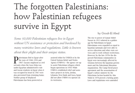 How Palestinian Refugees Survive in Egypt by Oroub El Abed