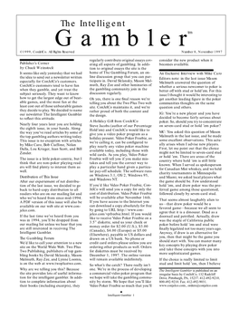 Gamblertm ©1999, Conjelco