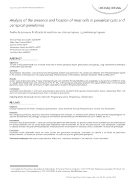 Analysis of the Presence and Location of Mast Cells in Periapical Cysts and Periapical Granulomas