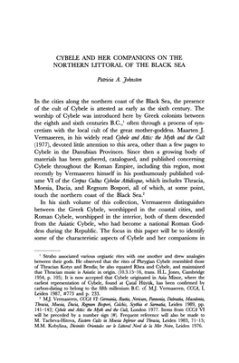 CYBELE and HER COMPANIONS on the NORTHERN UTTORAL of the BLACK SEA Patricia A. Johnston in the Cities Along the Northern Coast O