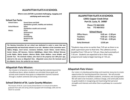 School District of St. Lucie County Mission: Allapattah Flats Vision