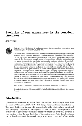 Evolution of Oral Apparatuses in the Conodont Chordates