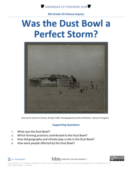 Was the Dust Bowl a Perfect Storm?