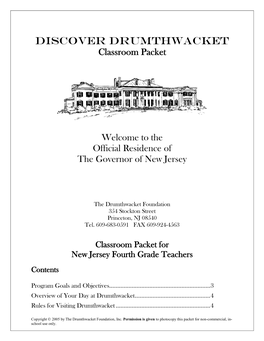 Discover Drumthwacket Packet