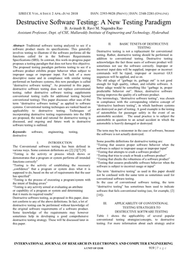 Destructive Software Testing: a New Testing Paradigm B