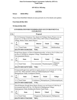 State Environment Impact Assessment Authority (SEIAA) Tamil Nadu 435