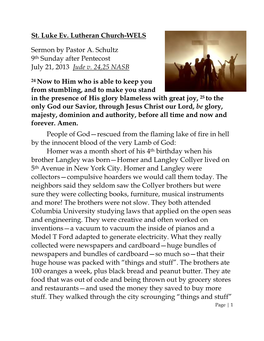 Jude V. 24.25 July 21. 2013 Pentecost 9 Free Text 3Rd