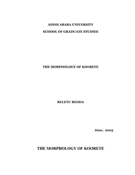 The Morphology of Koorete