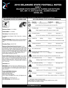 2010 Notes Vs. FAMU