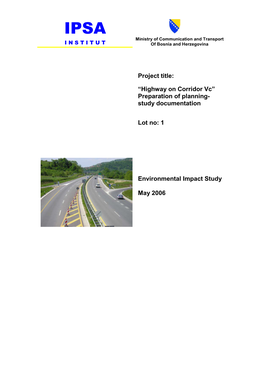 Highway on Corridor Vc” Preparation of Planning- Study Documentation