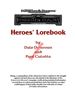 Heroes Lorebook