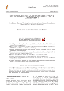 Steciana Doi:10.12657/Steciana.020.020 ISSN 1689-653X