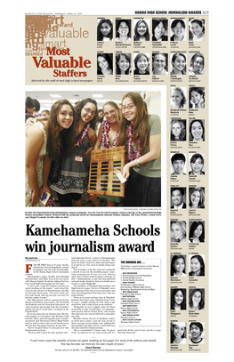 Kamehameha Schools Win Journalism Award