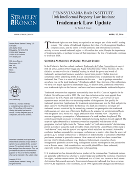 Pa-Bar-Institute-Trademark-Law-Update-Casey 2016.Pdf