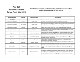 Yew Dell Botanical Gardens Spring Plant Sale 2020