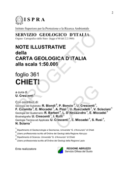 Progetto CARG Per Il Servizio Geologico D’Italia - ISPRA: F