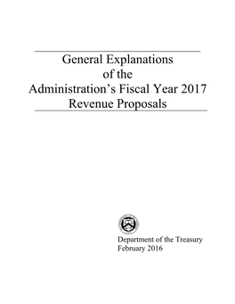 General Explanations of the Administration's Fiscal Year 2017