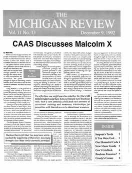 C 5 Discusses Malcolm X by Matt Wilk Revolutionary