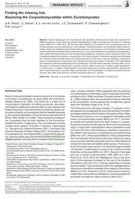 <I>Coryneliomycetidae</I> Within