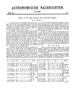 Places of the Older Variable Stars with Faint Minima