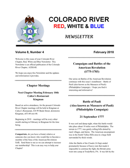 Volume 8, Number 4 Chapter Meetings February 2018