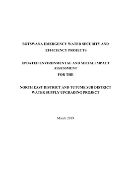 Botswana Emergency Water Security and Efficiency Projects