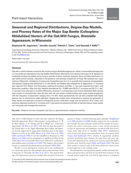 Seasonal and Regional Distributions, Degree-Day Models, and Phoresy