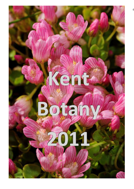 Kent Botany 2011 Contents