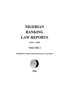 Nigerian Banking Law Reports