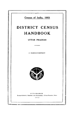 District Census Handbook, 11-Bareilly, Uttar Pradesh