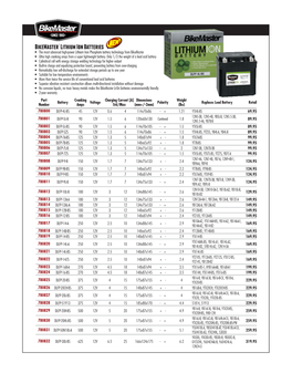 Bikemaster® Lithium Ion Batteries