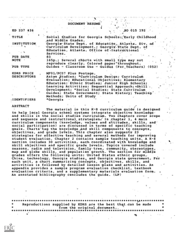 Social Studies; Statecu'rrituium Guides; State Government; State History; Teachilig, Methods; Units of Study IDENTIFIERS *Georgia ABSTRACT the Material