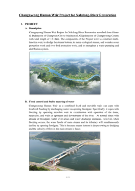 Changnyeong Haman Weir Project for Nakdong-River Restoration