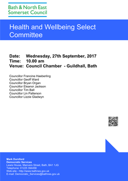 (Public Pack)Agenda Document for Health and Wellbeing Select