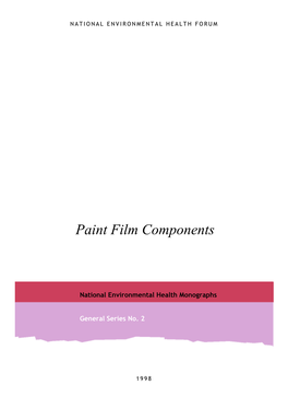 Paint Film Components Monograph