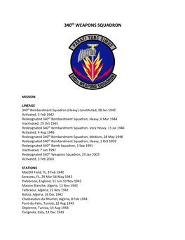 340Th WEAPONS SQUADRON