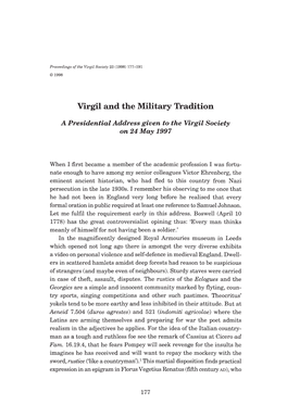 Virgil and the Military Tradition